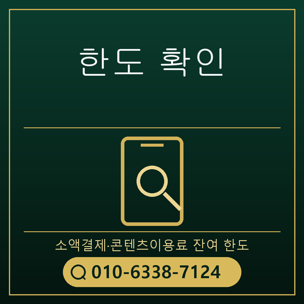 소액결제 한도 확인